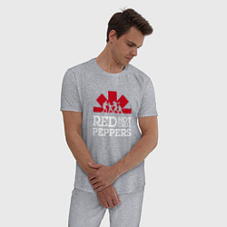 Пижама хлопковая мужская RHCP Logo Red Hot Chili Peppers Logo, цвет: меланж — фото 2
