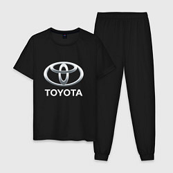 Пижама хлопковая мужская TOYOTA 3D Logo, цвет: черный