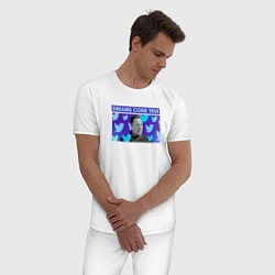 Пижама хлопковая мужская Мечты сбываются Илон Маск, цвет: белый — фото 2