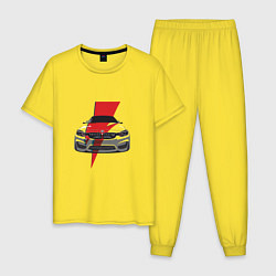 Пижама хлопковая мужская BMW Flash, цвет: желтый
