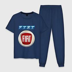 Пижама хлопковая мужская FIAT 8, цвет: тёмно-синий