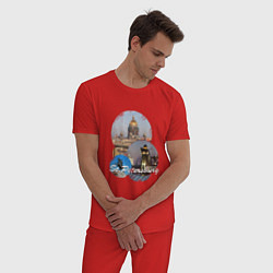 Пижама хлопковая мужская Санкт-Петербург Россия, цвет: красный — фото 2