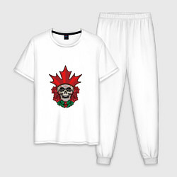Пижама хлопковая мужская Canada Skull, цвет: белый