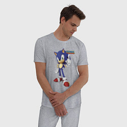 Пижама хлопковая мужская Sonic Hedgehog Video game, цвет: меланж — фото 2
