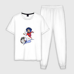 Пижама хлопковая мужская Football - Salah, цвет: белый