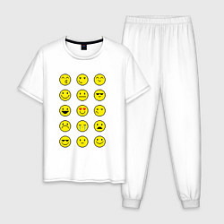 Мужская пижама Pixel art emoticons 1