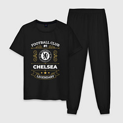 Пижама хлопковая мужская Chelsea FC 1, цвет: черный