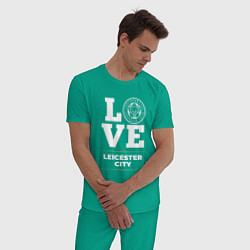 Пижама хлопковая мужская Leicester City Love Classic, цвет: зеленый — фото 2