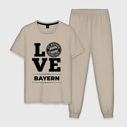 Пижама хлопковая мужская Bayern Love Классика, цвет: миндальный