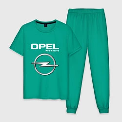 Пижама хлопковая мужская OPEL Pro Racing, цвет: зеленый
