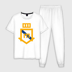 Пижама хлопковая мужская Real Madrid Team, цвет: белый