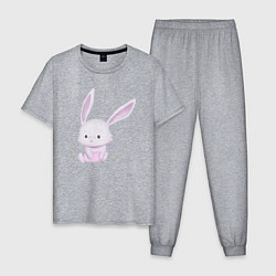 Пижама хлопковая мужская Милый Крольчонок, цвет: меланж