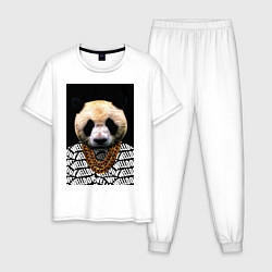 Пижама хлопковая мужская Panda Look 2, цвет: белый