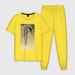 Пижама хлопковая мужская Flycatcher at Wisteria, цвет: желтый