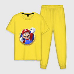 Пижама хлопковая мужская Марио 3d, цвет: желтый