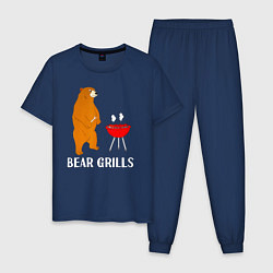 Пижама хлопковая мужская Bear Grills Беар Гриллс, цвет: тёмно-синий
