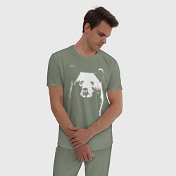 Пижама хлопковая мужская Медвежий лик, цвет: авокадо — фото 2