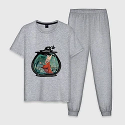 Пижама хлопковая мужская Хорнет и ткачи, цвет: меланж