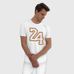 Пижама хлопковая мужская 24 KobeBryant, цвет: белый — фото 2