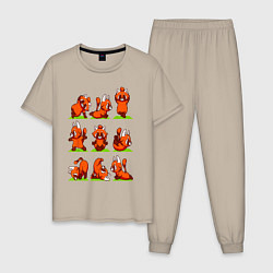 Мужская пижама Йога красной панды