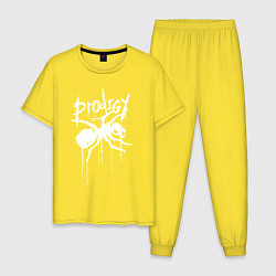 Пижама хлопковая мужская Draw white logo - Ant, цвет: желтый