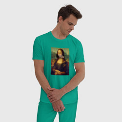 Пижама хлопковая мужская Мона Милос, цвет: зеленый — фото 2