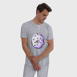 Пижама хлопковая мужская Сиреневый пончик, цвет: меланж — фото 2