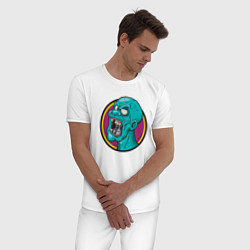 Пижама хлопковая мужская Зомбарик, цвет: белый — фото 2