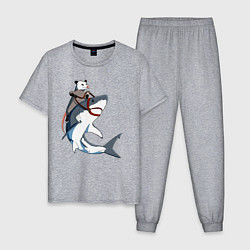 Мужская пижама Опоссум верхом на акуле