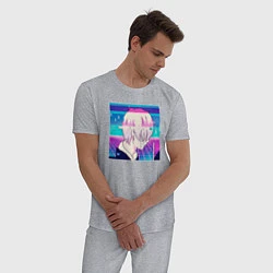 Пижама хлопковая мужская Sad Boy Anime Style, цвет: меланж — фото 2