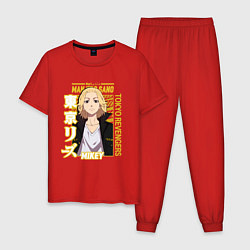 Пижама хлопковая мужская МАЙКИ ТОКИЙСКИЕ МСТИТЕЛИ TOKYO REVENGERS, цвет: красный