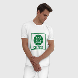 Пижама хлопковая мужская Bos Celtics, цвет: белый — фото 2