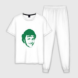 Пижама хлопковая мужская Larry Bird, цвет: белый