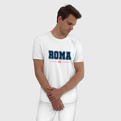Пижама хлопковая мужская Roma FC Classic, цвет: белый — фото 2