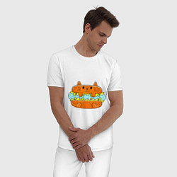Пижама хлопковая мужская CAT BURGER, цвет: белый — фото 2