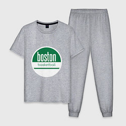 Пижама хлопковая мужская Boston Basketball, цвет: меланж