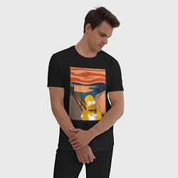 Пижама хлопковая мужская Гомер Симпсон Крик, цвет: черный — фото 2