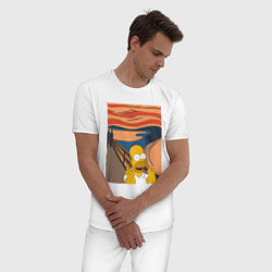 Пижама хлопковая мужская Гомер Симпсон Крик, цвет: белый — фото 2