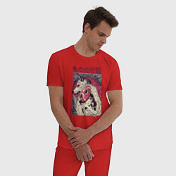 Пижама хлопковая мужская ПРИНЦЕССА МОНОНОКЕPRINCESS MONONOKE, цвет: красный — фото 2