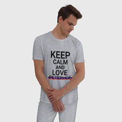 Пижама хлопковая мужская Keep calm Peterhof Петергоф, цвет: меланж — фото 2