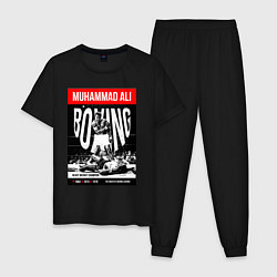Пижама хлопковая мужская Muhammad Ali двухсторонняя, цвет: черный
