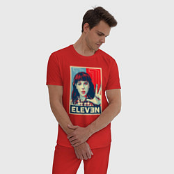Пижама хлопковая мужская Stranger Things Eleven, цвет: красный — фото 2