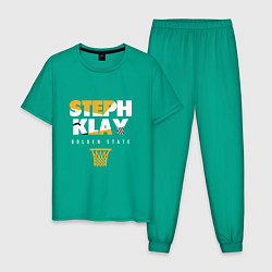 Пижама хлопковая мужская Steph & Klay, цвет: зеленый