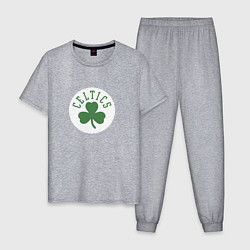Пижама хлопковая мужская Бостон Селтикс NBA, цвет: меланж