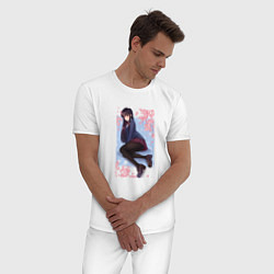 Пижама хлопковая мужская Коми сан, цвет: белый — фото 2