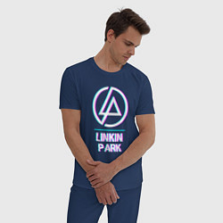 Пижама хлопковая мужская Linkin Park Glitch Rock, цвет: тёмно-синий — фото 2