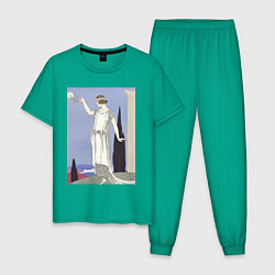 Пижама хлопковая мужская Robe du Soir, de Worth Муза, цвет: зеленый