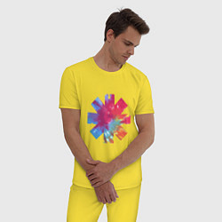 Пижама хлопковая мужская RHCP Color, цвет: желтый — фото 2
