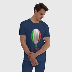 Пижама хлопковая мужская 3d aerostat Italy flag, цвет: тёмно-синий — фото 2
