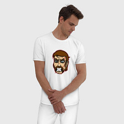 Пижама хлопковая мужская Джек горячая линия Маями арт, цвет: белый — фото 2